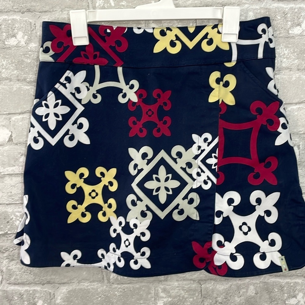Lija Navy Print Golf Skort